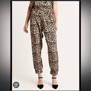 ATM leopard silk pull on pants size small